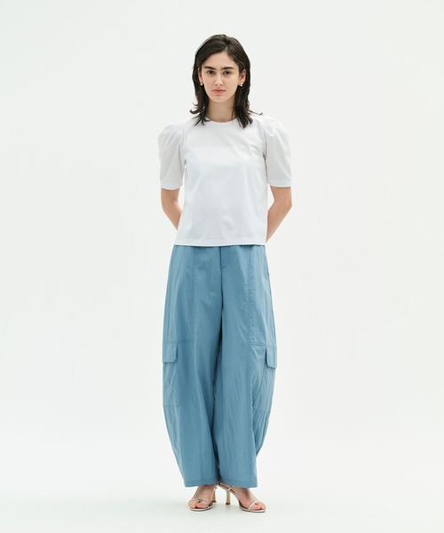 N.O.R.C（ノーク）の「タックハーフスリーブトップス【CLEAN MOTION】（Tシャツ/カットソー・レディース・ブラック/ホワイト・フリー）」の6枚目の写真