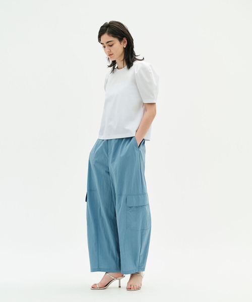 N.O.R.C（ノーク）の「タックハーフスリーブトップス【CLEAN MOTION】（Tシャツ/カットソー・レディース・ブラック/ホワイト・フリー）」の7枚目の写真