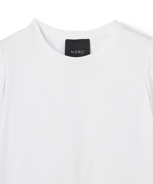 N.O.R.C（ノーク）の「タックハーフスリーブトップス【CLEAN MOTION】（Tシャツ/カットソー・レディース・ブラック/ホワイト・フリー）」の13枚目の写真