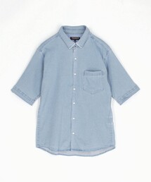 HIDEAWAYS NICOLE | スーパーライトオンスデニムストレッチ5分袖シャツ(シャツ/ブラウス)