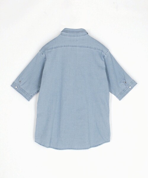 HIDEAWAYS NICOLE(ハイダウェイニコル)の「スーパーライトオンスデニムストレッチ5分袖シャツ(シャツ/ブラウス・メンズ・ブルー/その他2/ネイビー・XL/M/L)」の13枚目の写真