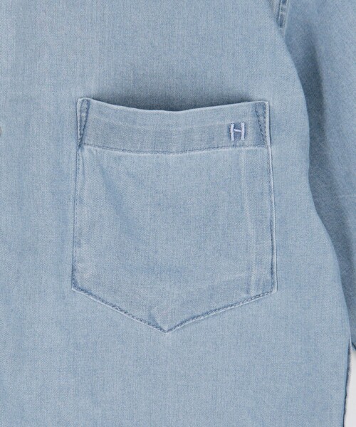 HIDEAWAYS NICOLE(ハイダウェイニコル)の「スーパーライトオンスデニムストレッチ5分袖シャツ(シャツ/ブラウス・メンズ・ブルー/その他2/ネイビー・XL/M/L)」の15枚目の写真