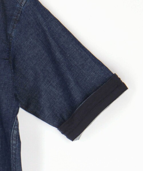 HIDEAWAYS NICOLE(ハイダウェイニコル)の「スーパーライトオンスデニムストレッチ5分袖シャツ(シャツ/ブラウス・メンズ・ブルー/その他2/ネイビー・XL/M/L)」の9枚目の写真