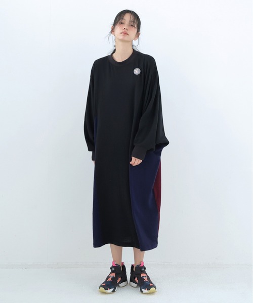 BEDSIDEDRAMA(ベットサイドドラマ)の「Pattern Switch Wide Dress(ワンピース・レディース・グレー/ブラック・2/1)」の5枚目の写真
