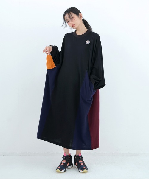BEDSIDEDRAMA(ベットサイドドラマ)の「Pattern Switch Wide Dress(ワンピース・レディース・グレー/ブラック・2/1)」の7枚目の写真