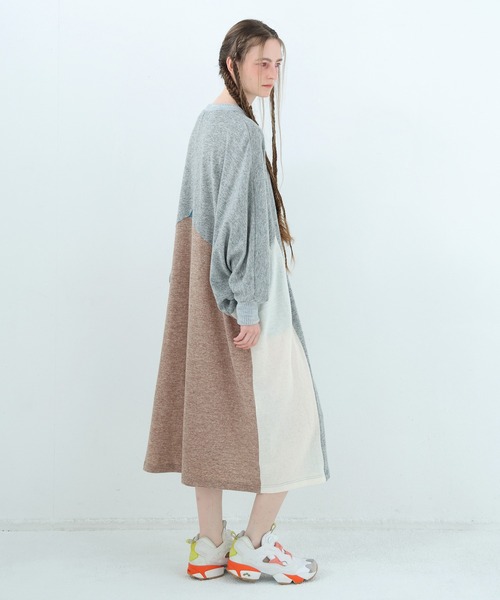 BEDSIDEDRAMA(ベットサイドドラマ)の「Pattern Switch Wide Dress(ワンピース・レディース・グレー/ブラック・2/1)」の10枚目の写真
