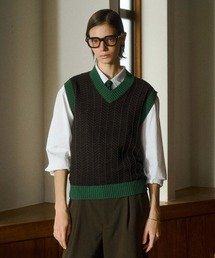 soerte | Herringbone Summer Knit Vest/ヘリンボーンサマーニットベスト(ベスト)