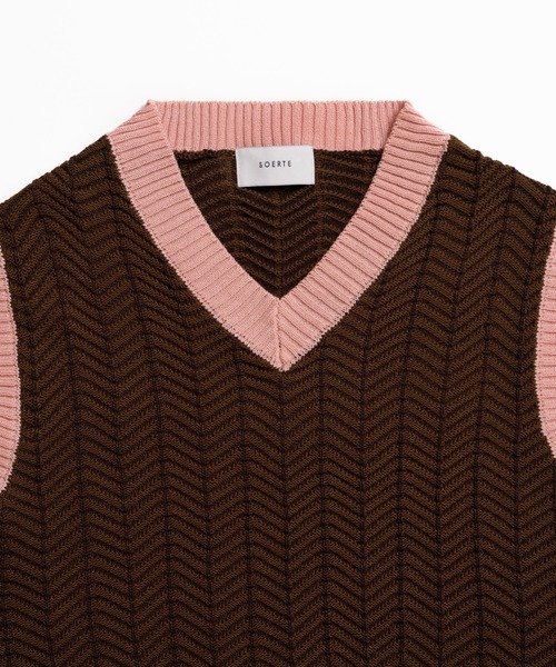 soerte(ソエルテ)の「Herringbone Summer Knit Vest/ヘリンボーンサマーニットベスト(ベスト・メンズ・ブラウン/ベージュ/グリーン・2/1/3)」の18枚目の写真