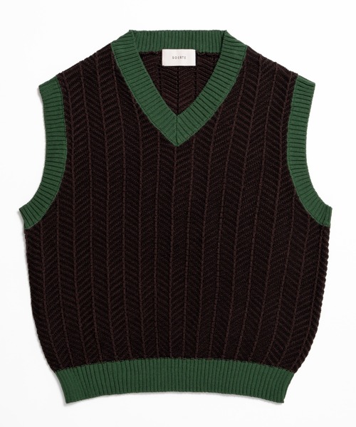 soerte(ソエルテ)の「Herringbone Summer Knit Vest/ヘリンボーンサマーニットベスト(ベスト・メンズ・ブラウン/ベージュ/グリーン・2/1/3)」の12枚目の写真