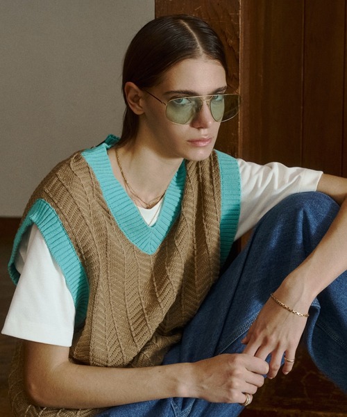 soerte(ソエルテ)の「Herringbone Summer Knit Vest/ヘリンボーンサマーニットベスト(ベスト・メンズ・ブラウン/ベージュ/グリーン・2/1/3)」の21枚目の写真