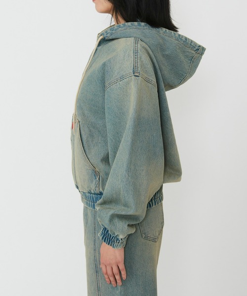 Dickies（ディッキーズ）の「Dickies/ディッキーズ レディース デニムアクティブジャケット/デニムパーカー（デニムジャケット・レディース・ダークインディゴブルー/ライトインディゴブルー・SMALL/MEDIUM）」の16枚目の写真