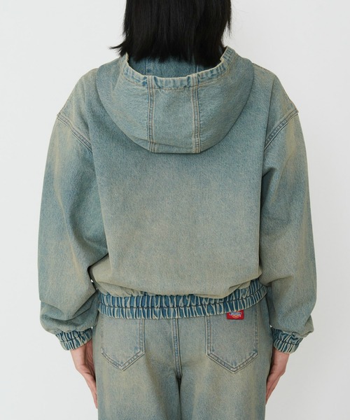 Dickies（ディッキーズ）の「Dickies/ディッキーズ レディース デニムアクティブジャケット/デニムパーカー（デニムジャケット・レディース・ダークインディゴブルー/ライトインディゴブルー・SMALL/MEDIUM）」の17枚目の写真