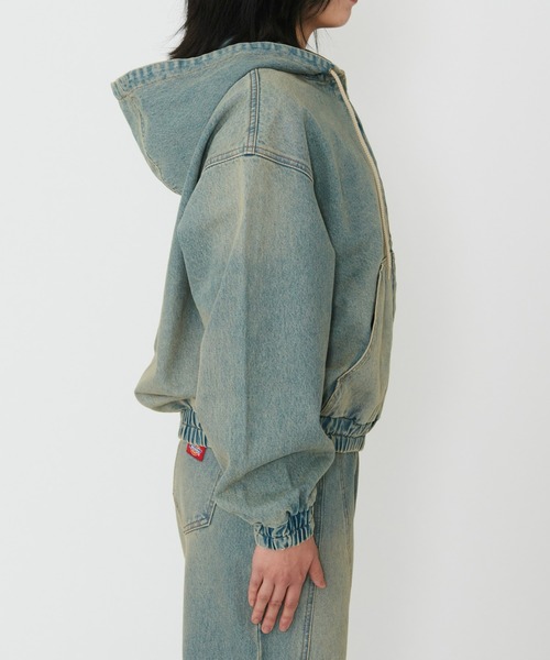 Dickies（ディッキーズ）の「Dickies/ディッキーズ レディース デニムアクティブジャケット/デニムパーカー（デニムジャケット・レディース・ダークインディゴブルー/ライトインディゴブルー・SMALL/MEDIUM）」の18枚目の写真