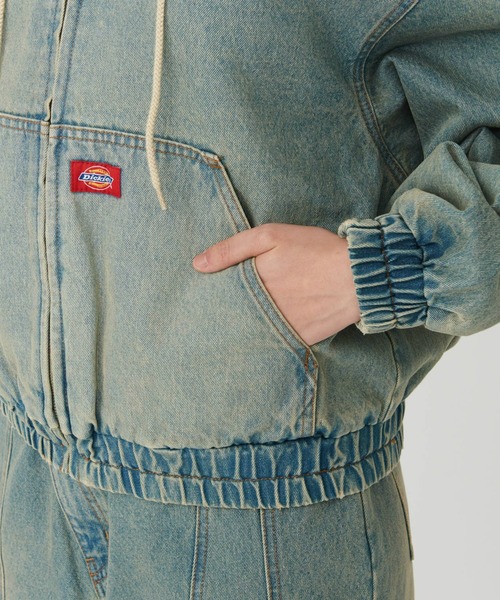 Dickies（ディッキーズ）の「Dickies/ディッキーズ レディース デニムアクティブジャケット/デニムパーカー（デニムジャケット・レディース・ダークインディゴブルー/ライトインディゴブルー・SMALL/MEDIUM）」の22枚目の写真