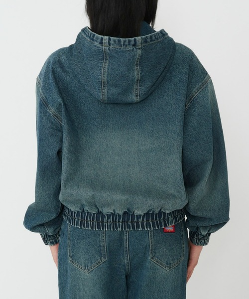 Dickies（ディッキーズ）の「Dickies/ディッキーズ レディース デニムアクティブジャケット/デニムパーカー（デニムジャケット・レディース・ダークインディゴブルー/ライトインディゴブルー・SMALL/MEDIUM）」の7枚目の写真