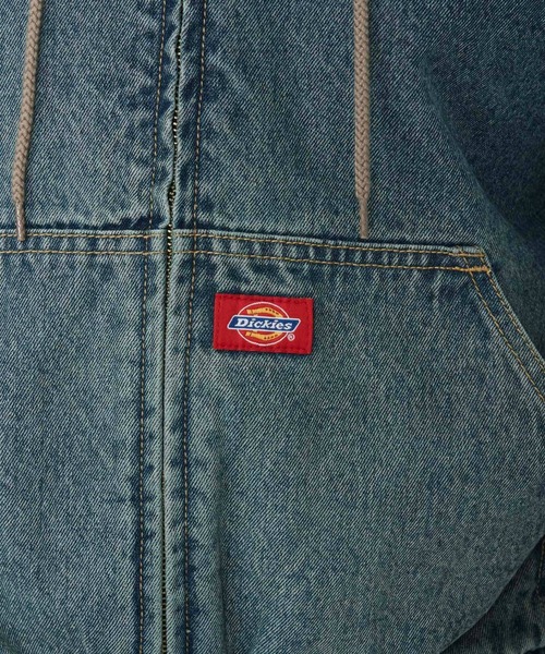 Dickies（ディッキーズ）の「Dickies/ディッキーズ レディース デニムアクティブジャケット/デニムパーカー（デニムジャケット・レディース・ダークインディゴブルー/ライトインディゴブルー・SMALL/MEDIUM）」の11枚目の写真