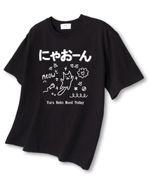 ネコモード オーバーサイズ 半袖Tシャツ ブラック