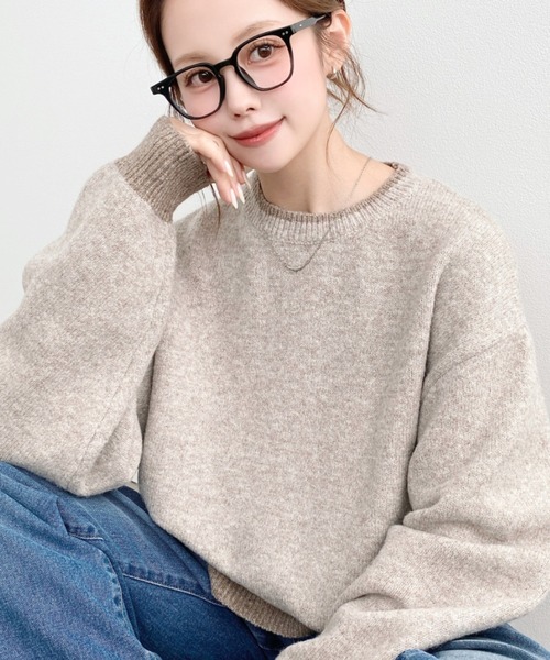 moment+(モーメントプラス)の「配色ミックスニットプルオーバー〈手洗い可能〉(ニット/セーター・レディース・ピンク/イエロー/ブラウン/アイボリー/ブルー・M/L)」の3枚目の写真