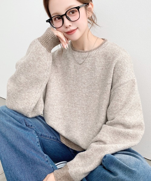 moment+(モーメントプラス)の「配色ミックスニットプルオーバー〈手洗い可能〉(ニット/セーター・レディース・ピンク/イエロー/ブラウン/アイボリー/ブルー・M/L)」の16枚目の写真
