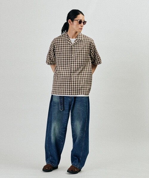 FREAK'S STORE(フリークスストア)の「BELTED WIDE DENIM / ベルテッド ワイドデニムパンツ(デニムパンツ・メンズ・ブルー/グレー/サックスブルー・LARGE/MEDIUM)」の6枚目の写真