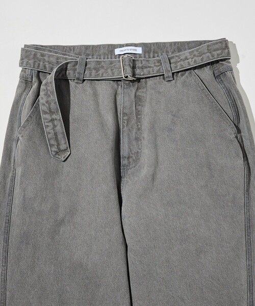 FREAK'S STORE(フリークスストア)の「BELTED WIDE DENIM / ベルテッド ワイドデニムパンツ(デニムパンツ・メンズ・ブルー/グレー/サックスブルー・LARGE/MEDIUM)」の8枚目の写真