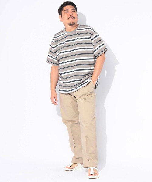 B&T CLUB(ビーティークラブ)の「Tシャツ 半袖 メンズ 大きいサイズ DRY ワッフル ボーダー ストレッチ ドローコード B&T CLUB (ビーアンドティークラブ)(Tシャツ/カットソー・メンズ・ホワイト/グレー/ブラック・X3(6L~7L)/X2(4L~5L)/X1(3L~4L))」の12枚目の写真