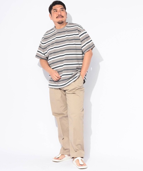 B&T CLUB(ビーティークラブ)の「Tシャツ 半袖 メンズ 大きいサイズ DRY ワッフル ボーダー ストレッチ ドローコード B&T CLUB (ビーアンドティークラブ)(Tシャツ/カットソー・メンズ・ホワイト/グレー/ブラック・X3(6L~7L)/X2(4L~5L)/X1(3L~4L))」の14枚目の写真