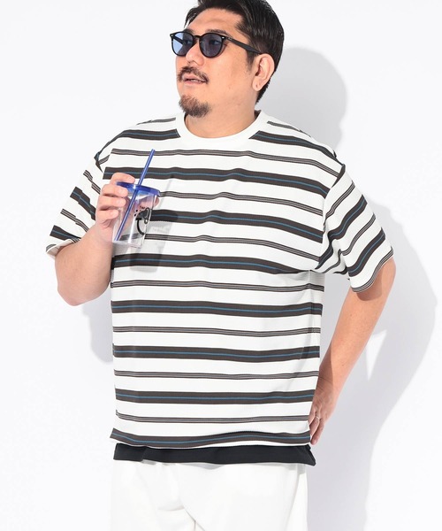 B&T CLUB(ビーティークラブ)の「Tシャツ 半袖 メンズ 大きいサイズ DRY ワッフル ボーダー ストレッチ ドローコード B&T CLUB (ビーアンドティークラブ)(Tシャツ/カットソー・メンズ・ホワイト/グレー/ブラック・X3(6L~7L)/X2(4L~5L)/X1(3L~4L))」の7枚目の写真