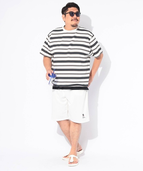 B&T CLUB(ビーティークラブ)の「Tシャツ 半袖 メンズ 大きいサイズ DRY ワッフル ボーダー ストレッチ ドローコード B&T CLUB (ビーアンドティークラブ)(Tシャツ/カットソー・メンズ・ホワイト/グレー/ブラック・X3(6L~7L)/X2(4L~5L)/X1(3L~4L))」の8枚目の写真