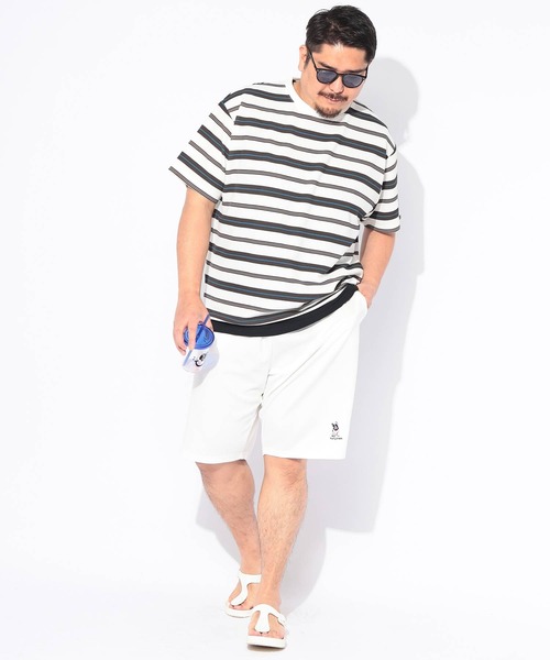 B&T CLUB(ビーティークラブ)の「Tシャツ 半袖 メンズ 大きいサイズ DRY ワッフル ボーダー ストレッチ ドローコード B&T CLUB (ビーアンドティークラブ)(Tシャツ/カットソー・メンズ・ホワイト/グレー/ブラック・X3(6L~7L)/X2(4L~5L)/X1(3L~4L))」の9枚目の写真