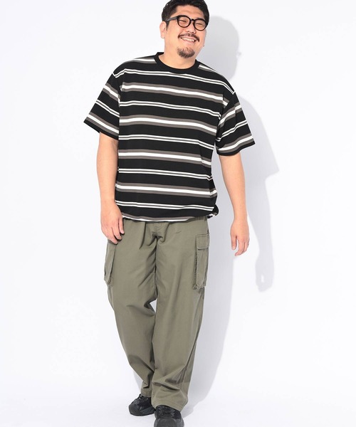 B&T CLUB(ビーティークラブ)の「Tシャツ 半袖 メンズ 大きいサイズ DRY ワッフル ボーダー ストレッチ ドローコード B&T CLUB (ビーアンドティークラブ)(Tシャツ/カットソー・メンズ・ホワイト/グレー/ブラック・X3(6L~7L)/X2(4L~5L)/X1(3L~4L))」の17枚目の写真