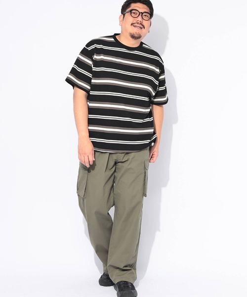B&T CLUB(ビーティークラブ)の「Tシャツ 半袖 メンズ 大きいサイズ DRY ワッフル ボーダー ストレッチ ドローコード B&T CLUB (ビーアンドティークラブ)(Tシャツ/カットソー・メンズ・ホワイト/グレー/ブラック・X3(6L~7L)/X2(4L~5L)/X1(3L~4L))」の19枚目の写真