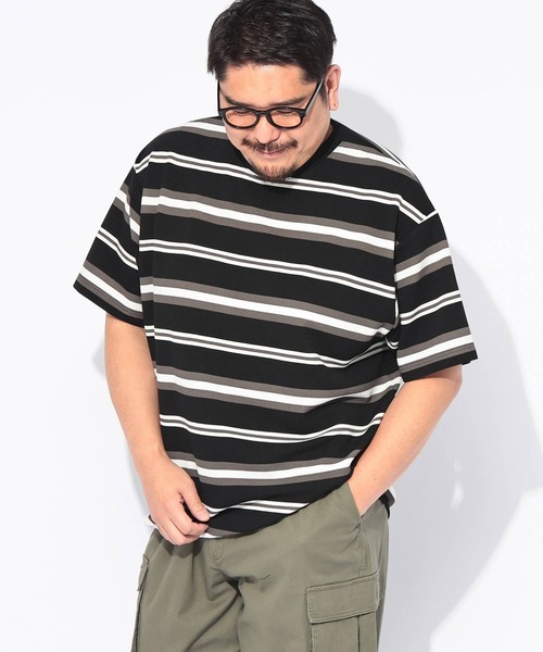 B&T CLUB(ビーティークラブ)の「Tシャツ 半袖 メンズ 大きいサイズ DRY ワッフル ボーダー ストレッチ ドローコード B&T CLUB (ビーアンドティークラブ)(Tシャツ/カットソー・メンズ・ホワイト/グレー/ブラック・X3(6L~7L)/X2(4L~5L)/X1(3L~4L))」の15枚目の写真