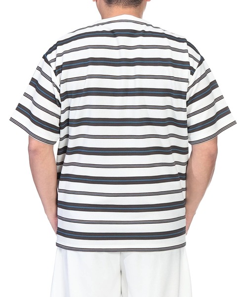 B&T CLUB(ビーティークラブ)の「Tシャツ 半袖 メンズ 大きいサイズ DRY ワッフル ボーダー ストレッチ ドローコード B&T CLUB (ビーアンドティークラブ)(Tシャツ/カットソー・メンズ・ホワイト/グレー/ブラック・X3(6L~7L)/X2(4L~5L)/X1(3L~4L))」の22枚目の写真