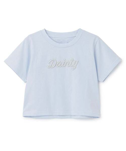 Mi-je(ミジェ)の「パールラインロゴ半袖Tシャツ(Tシャツ/カットソー・レディース・ブラック/ライトブルー・F)」の8枚目の写真
