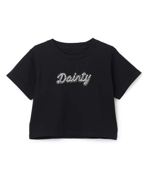 Mi-je(ミジェ)の「パールラインロゴ半袖Tシャツ(Tシャツ/カットソー・レディース・ブラック/ライトブルー・F)」の9枚目の写真