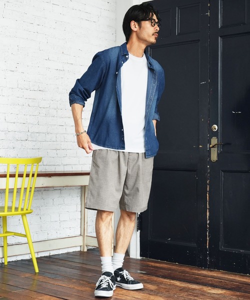 jiggys shop(ジギーズショップ)の「速乾 麻タッチ リネンライク ハーフパンツ(その他パンツ・メンズ・チャコールグレー/ネイビー/グレー/オフホワイト/カーキ・LARGE/X-LARGE/MEDIUM)」の15枚目の写真