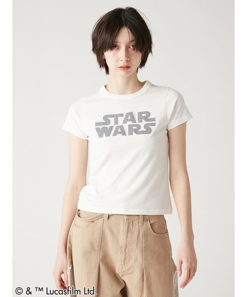 FURFUR(ファーファー)の「【STAR WARS(TM)】アップリケロゴTシャツ(Tシャツ/カットソー・レディース・ネイビー/ホワイト/ライトピンク/サックスブルー・F)」の2枚目の写真