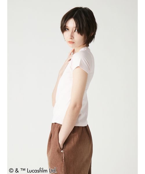 FURFUR(ファーファー)の「【STAR WARS(TM)】アップリケロゴTシャツ(Tシャツ/カットソー・レディース・ネイビー/ホワイト/ライトピンク/サックスブルー・F)」の18枚目の写真