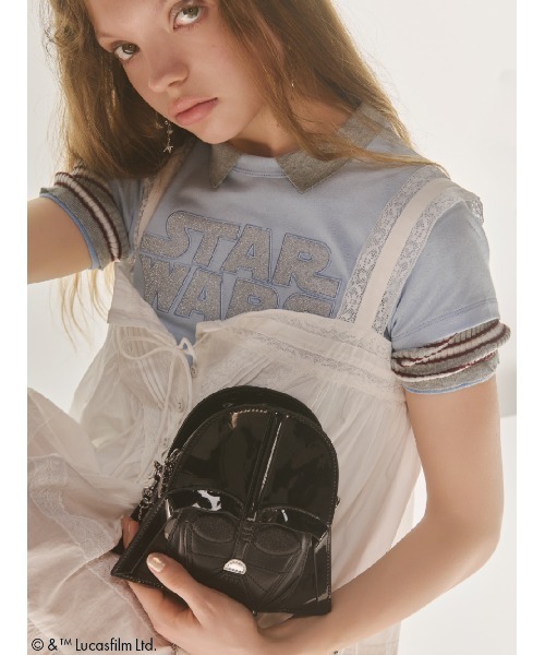 FURFUR(ファーファー)の「【STAR WARS(TM)】アップリケロゴTシャツ(Tシャツ/カットソー・レディース・ネイビー/ホワイト/ライトピンク/サックスブルー・F)」の3枚目の写真