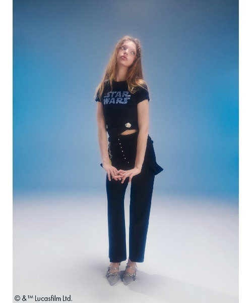 FURFUR(ファーファー)の「【STAR WARS(TM)】アップリケロゴTシャツ(Tシャツ/カットソー・レディース・ネイビー/ホワイト/ライトピンク/サックスブルー・F)」の11枚目の写真