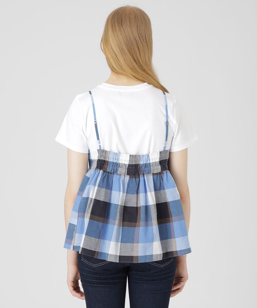 BLUE LABEL CRESTBRIDGE(ブルーレーベルクレストブリッジ)の「【一部店舗限定】クレストブリッジチェックキャミコンビ(Tシャツ/カットソー・レディース・ライトブルー・40/38)」の5枚目の写真
