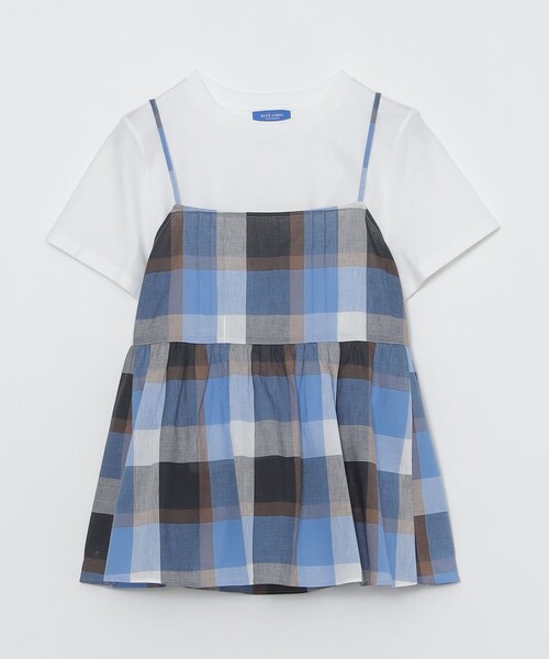 BLUE LABEL CRESTBRIDGE(ブルーレーベルクレストブリッジ)の「【一部店舗限定】クレストブリッジチェックキャミコンビ(Tシャツ/カットソー・レディース・ライトブルー・40/38)」の8枚目の写真