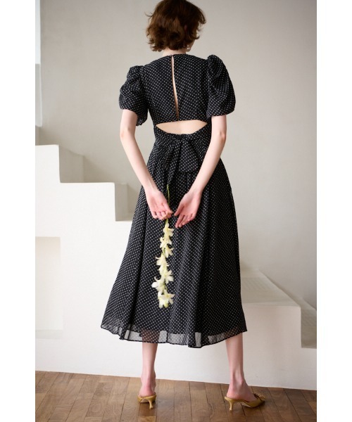 Estella.K(エステラケー)の「New Harper Polka-dot Dress【Essential Edit】 カシュクールドットドレス(ワンピース・レディース・ブラック系/アイボリー系/サックスブルー系・FREE)」の22枚目の写真