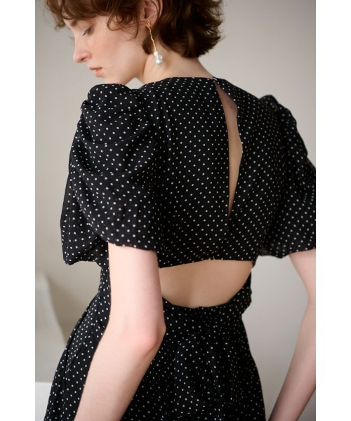 Estella.K(エステラケー)の「New Harper Polka-dot Dress【Essential Edit】 カシュクールドットドレス(ワンピース・レディース・ブラック系/アイボリー系/サックスブルー系・FREE)」の18枚目の写真