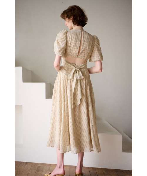 Estella.K(エステラケー)の「New Harper Polka-dot Dress【Essential Edit】 カシュクールドットドレス(ワンピース・レディース・ブラック系/アイボリー系/サックスブルー系・FREE)」の13枚目の写真