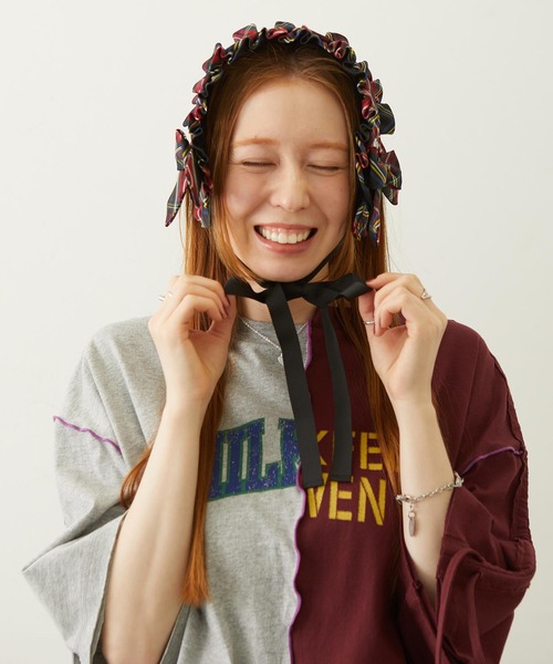 MILKFED.（ミルクフェド）の「FRILLED TARTAN EARMUFFS（イヤーマフ・レディース・レッド/ブラック/イエロー・ONE SIZE）」の8枚目の写真
