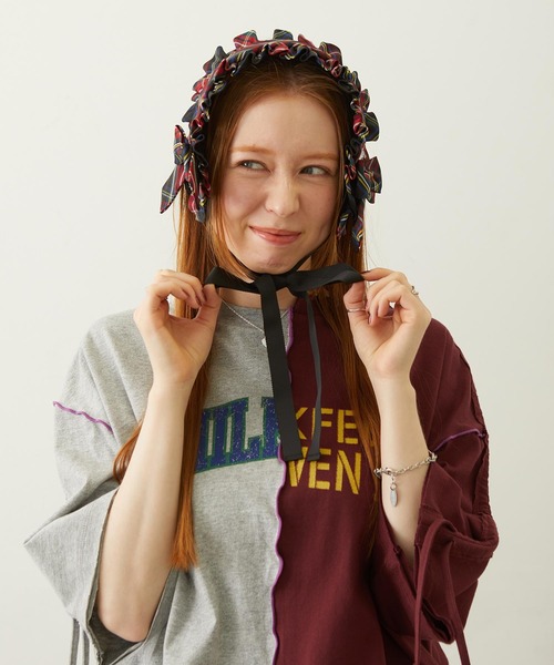 MILKFED.（ミルクフェド）の「FRILLED TARTAN EARMUFFS（イヤーマフ・レディース・レッド/ブラック/イエロー・ONE SIZE）」の9枚目の写真