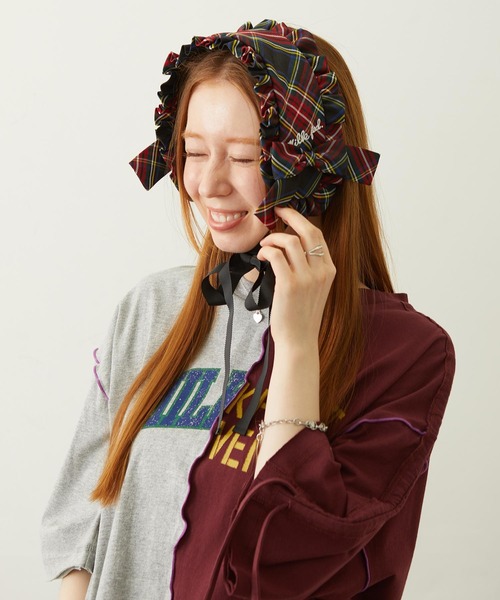 MILKFED.（ミルクフェド）の「FRILLED TARTAN EARMUFFS（イヤーマフ・レディース・レッド/ブラック/イエロー・ONE SIZE）」の10枚目の写真