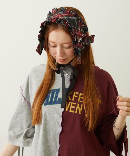 MILKFED.（ミルクフェド）の「FRILLED TARTAN EARMUFFS（イヤーマフ・レディース・レッド/ブラック/イエロー・ONE SIZE）」の11枚目の写真